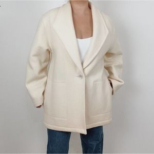 Vintage Dalton Cream Pure Virgin‎ Wool Coat